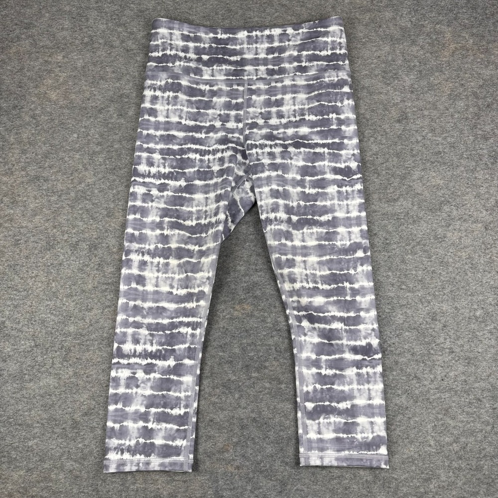 Athleta Elation Printed Capri Legging 22" Tie-Dye Gray Womens Medium‎ M